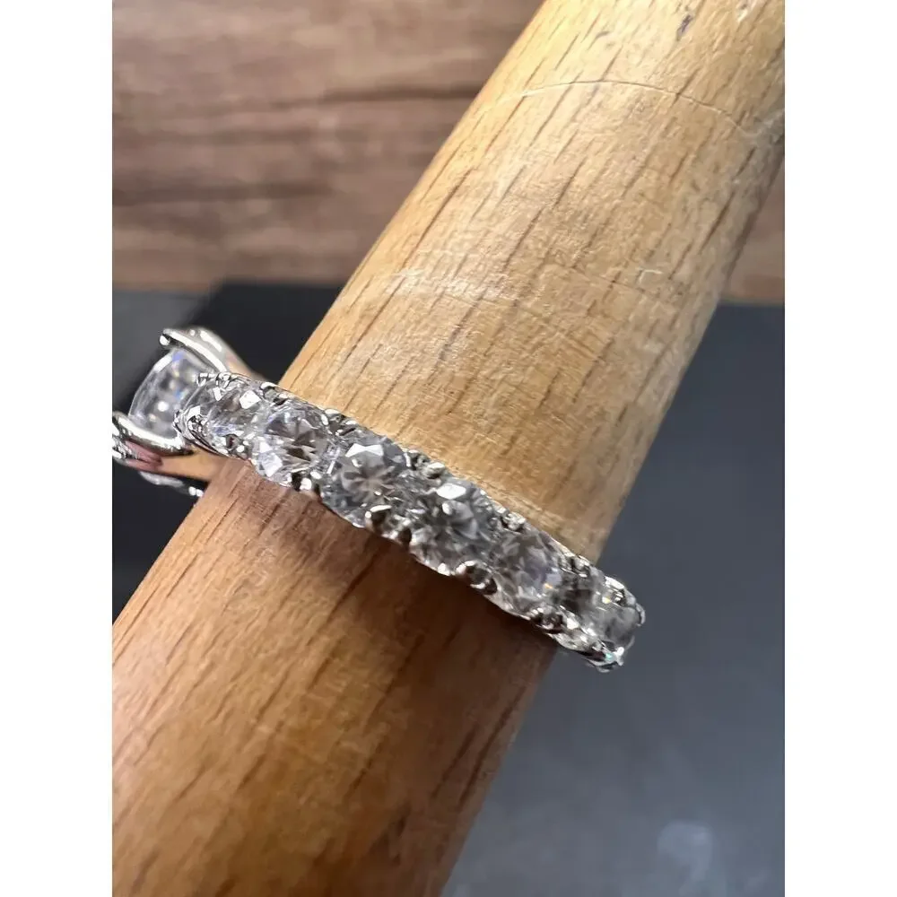 Cubic zirconia sterling silver ring size 7